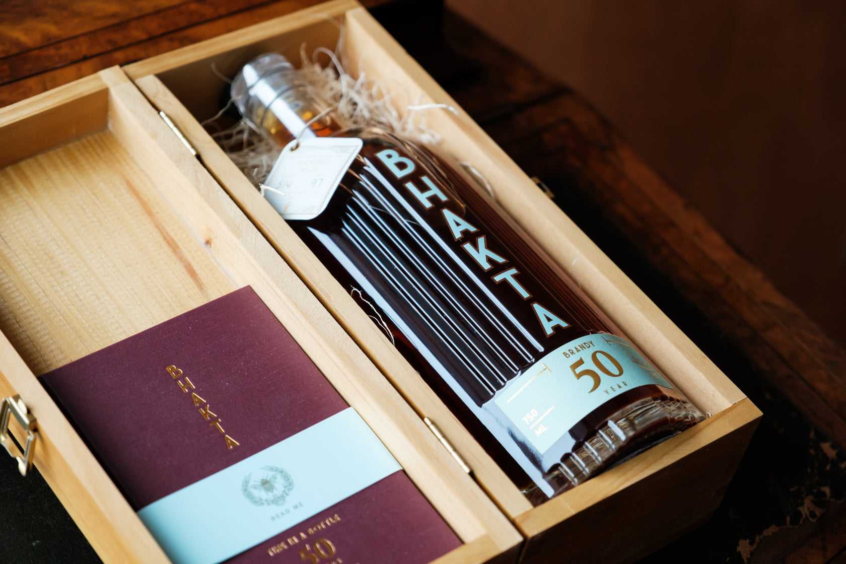 Hand-finishing a BHAKTA 50-Year presentation box